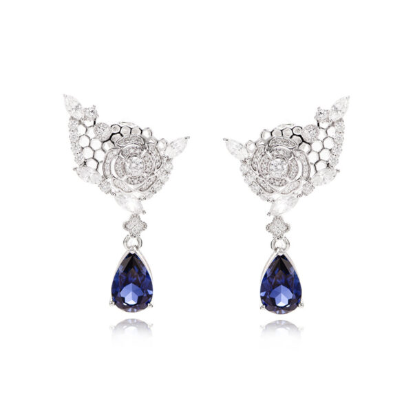 Lab-Grown Sapphire & Silver 925 Earrings