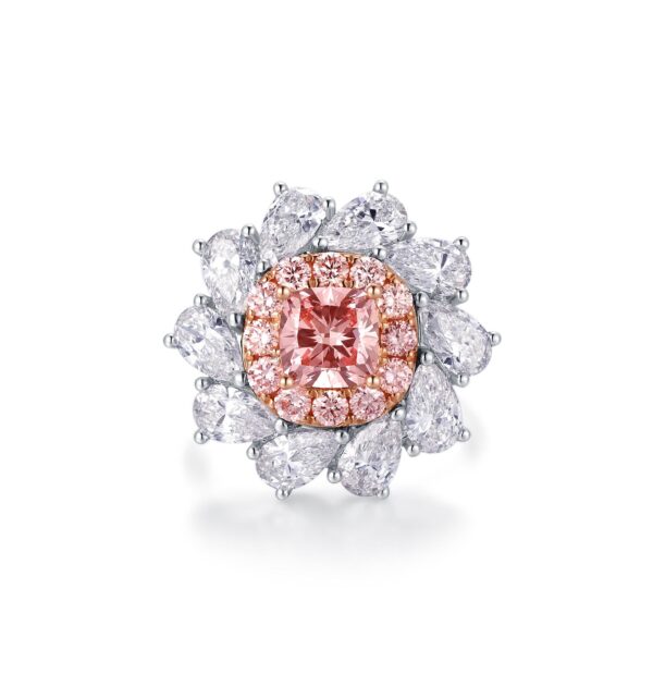 0.91ct Lab-Grown Pink Diamond Ring