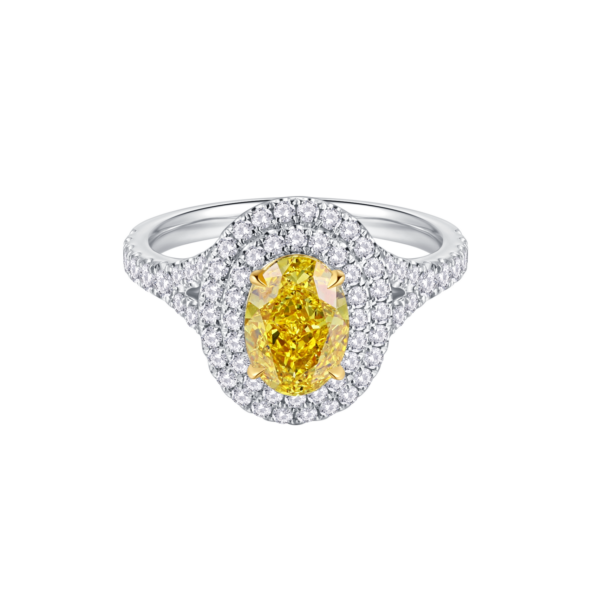 1.31ct Oval Cut Lab-Grown Yellow Diamond Ring