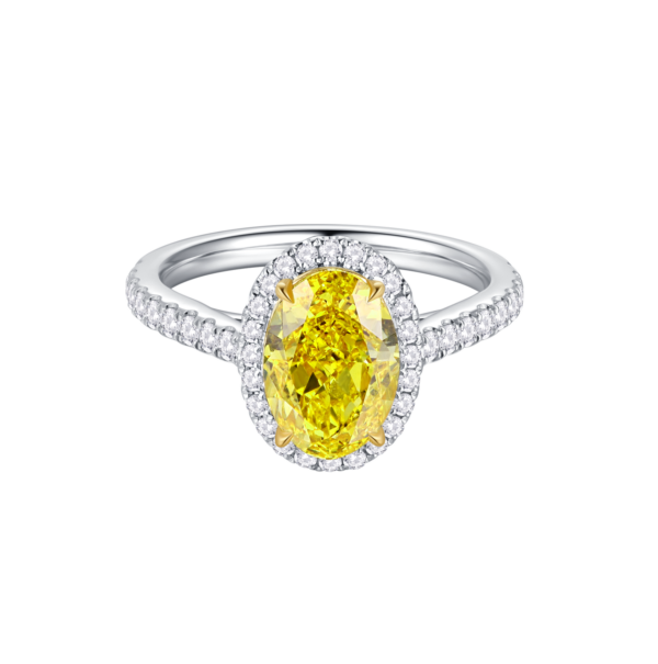 2.31ct Oval Cut Lab-Grown Yellow Diamond Ring