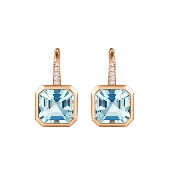 5.92ct & 5.93ct Emerald Cut Aquamarine Earrings