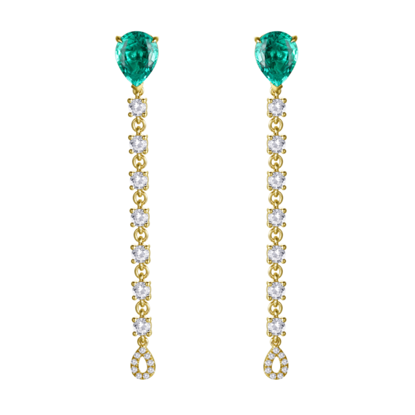 1.6ct & 1.6ct Lab-Grown Emerald Earrings